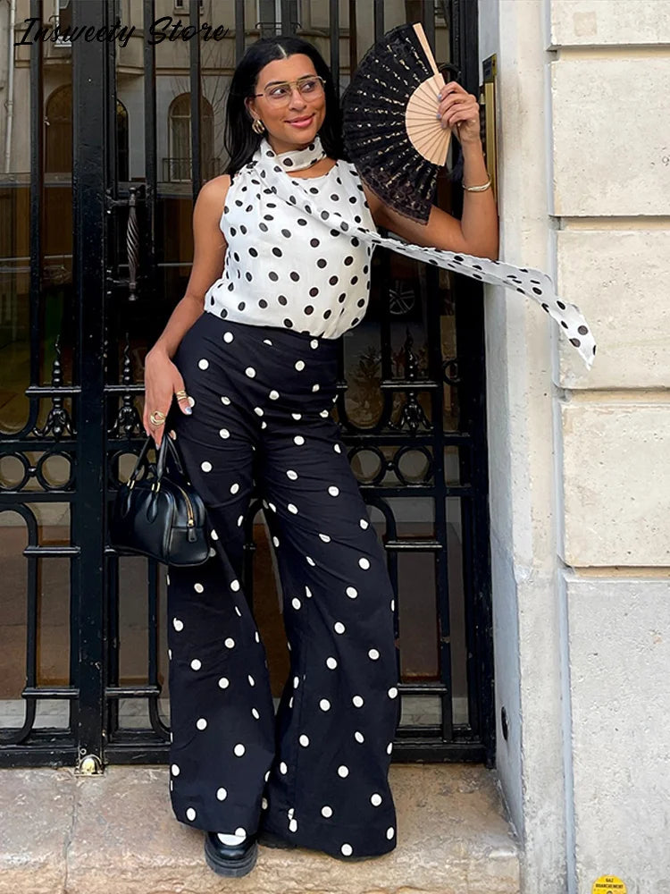 Fashion Polka Dot Dress Women's Slim Long Sleeve O-neck High-Waisted Floor-Length Dresses 2026 Spring Summer New Bohemian Robe